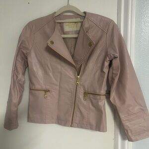 Wild Fable Blush Leather Jacket with Gold Accents